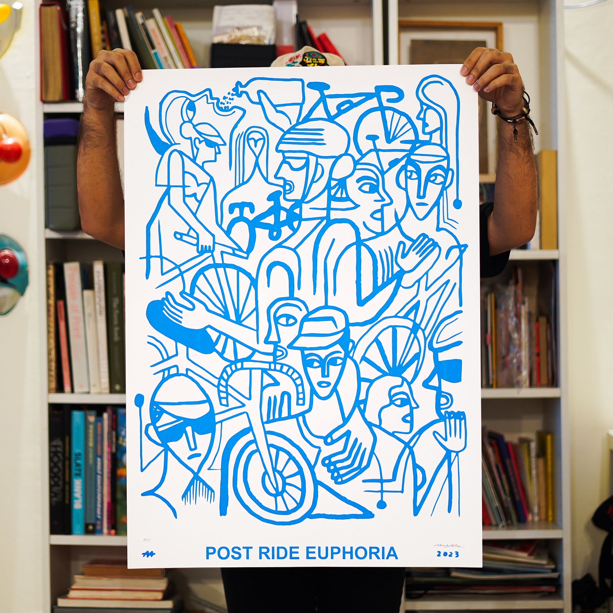 VeloPoster Original Screenprint Series - Post Ride Euphoria by Abenk Alter