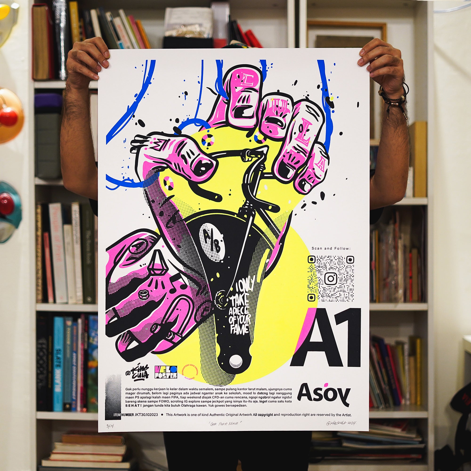 VeloPoster Original Screenprint Series - Gak Pake Mikir by Kingcula