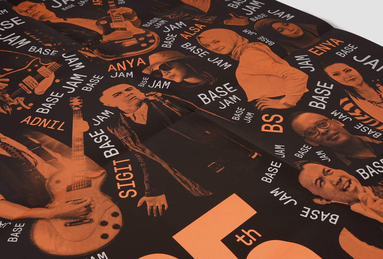 Poster Lipat Base Jam 25th by Binatang Press