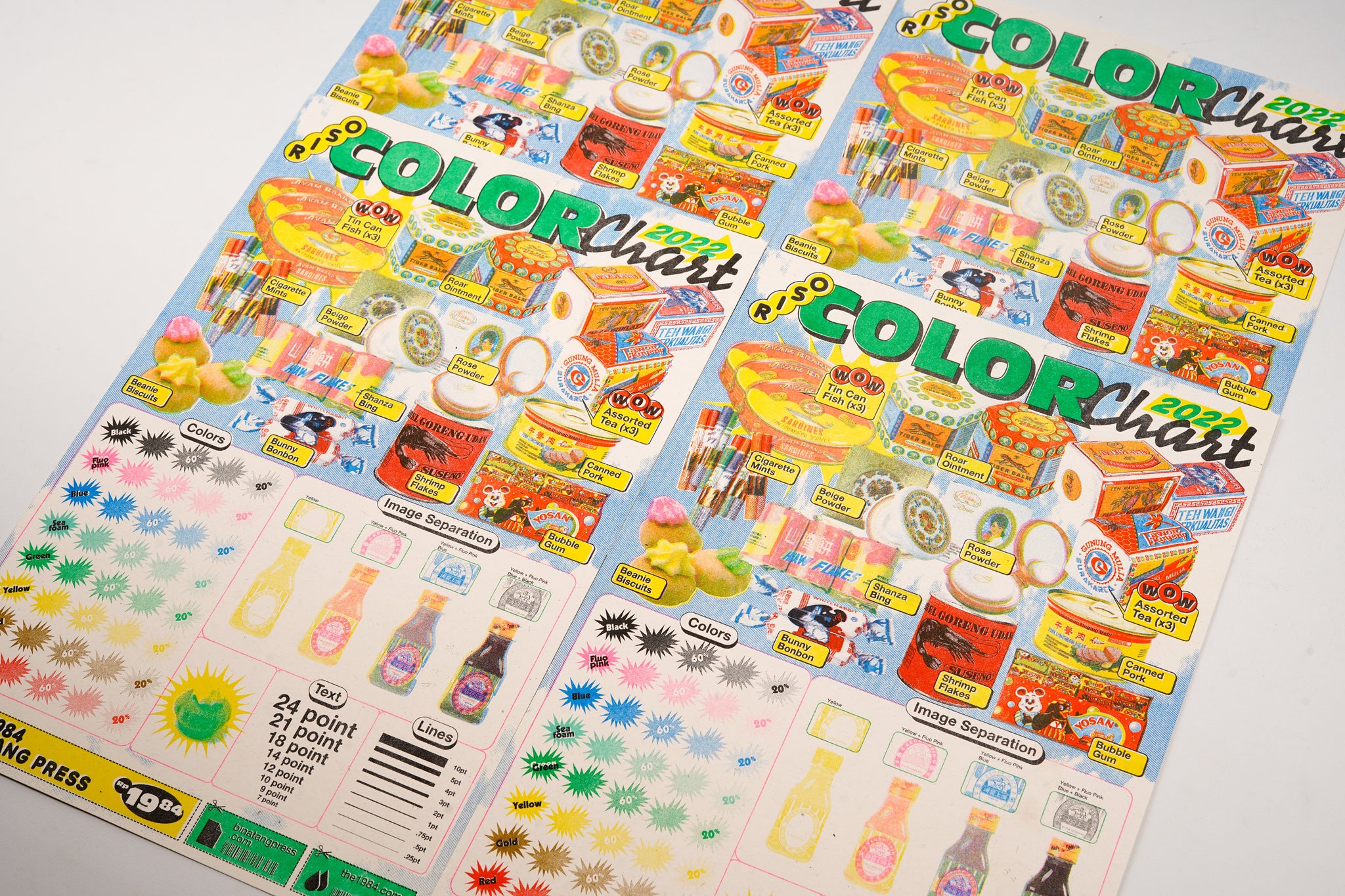 2022 Riso Color Chart from The 1984 published Binatang Press by 