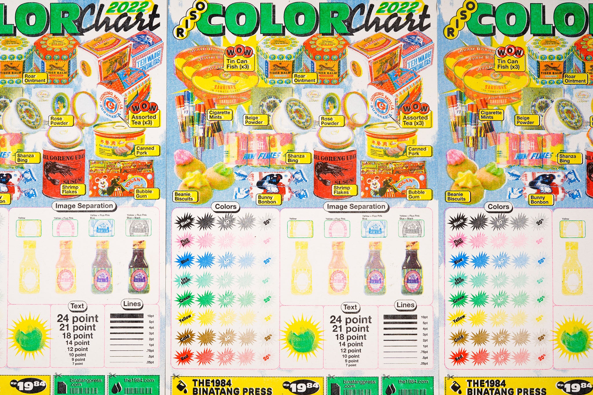 2022 Riso Color Chart from The 1984 published Binatang Press by 