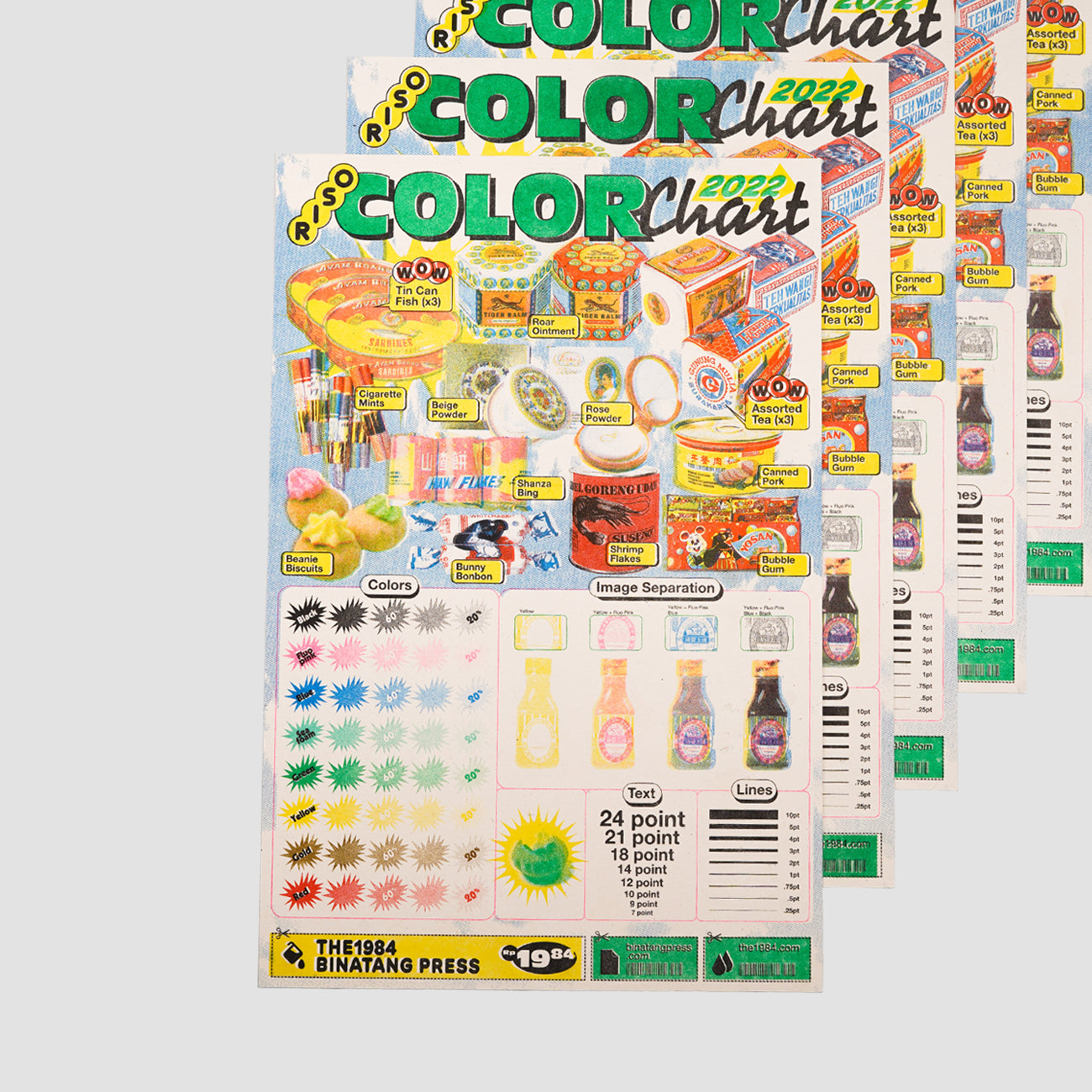 2022 Riso Color Chart from The 1984, published by Binatang Press 